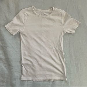 Everlane micro rib Pima cotton short sleeve white size s